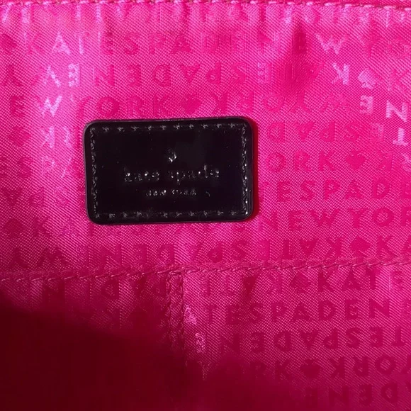 KATE SPADE BLACK & BEIGE PATENT LEATHER BAG - Picture 6 of 16
